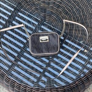 Michael Kors Dark Brown and Tan Crossbody Bag